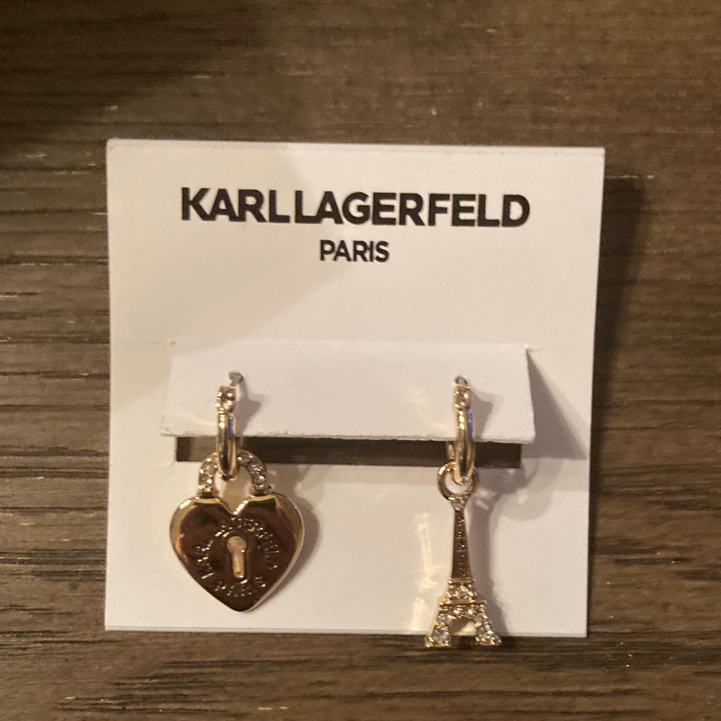 Karl Lagerfeld Gold Lock And Eiffel Tower Earrings 45$